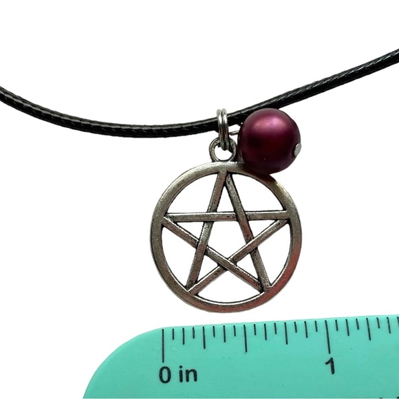 NEW Pentacle Choker Necklace 5 Point Star Wicca Pagan - Picture 3 of 9